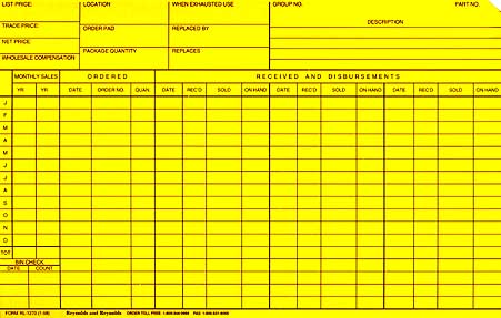 Parts Inventory Record