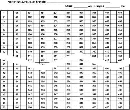 Feuille de contrôle des documents comptables