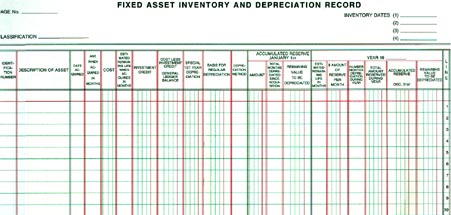 Fixed Asset Inventory and Depreciation Record